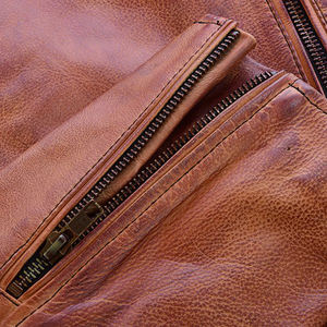 Blouson de motard en cuir noir pour homme 2026 avec col montant, imperméable et respirant, pour l'hiver - Product Image 4