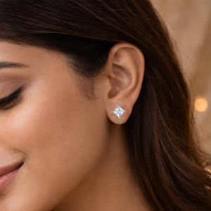 WOMEN LUXURY HIGH CARBON DIAMOND STUD <b>EARRINGS</b> 925 STERLING SILVER ELEGANT EVERYDAY WEAR BRIDAL JEWELRY GIFTS FOR GRADUATION - Product Image 3