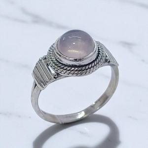 Anillos de Plata de Ley 925 con Piedras Preciosas de Piedra Lunar Arcoíris Fuego Azul Natural y Cuarzo Rosa, Precio al por Mayor, Joyería Fina de Plata y Anillos - Product Image 2