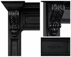 Black <b>Mantel</b> Surround Decorative Wooden Classic Carved <b>Mantel</b> Custom Sizes Custom Design Decorative <b>Mantel</b> Frame - Product Image 5