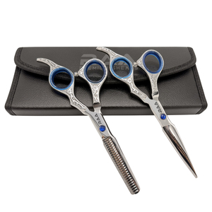 Ensemble de ciseaux de coiffure professionnels pour barbier, acier inoxydable japonais, lames de coupe longue durée, qualité supérieure - Product Image 1