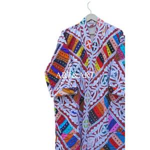 Kimono indio hecho a mano Kantha, bata de baño con múltiples parches, abrigo de algodón para mujer, kimono corto, bata de baño, kimono. - Product Image 2