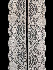 Hot Sale Premium White Floral Nylon Lace Trim – Vintage Rose <b>Pattern</b> Scalloped Edging Ribbon with Straight Sewing Edge - Product Image 2