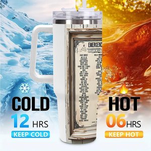 Vaso Personalizado de Acero Inoxidable de 40 oz con Diseño de Números de Emergencia para Uso Corporativo - Product Image 6