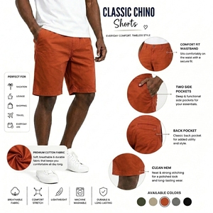 Pantalones Cortos de Algodón Premium, Tela de Primera Calidad, Colección Verano, Estilo Relajado para Uso Diario - Product Image 6