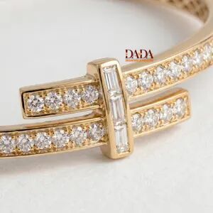 Exclusiva Pulsera Abierta con Diamantes Cultivados en Laboratorio para Mujer, Chapada en Oro de 14K y Rodio, Certificada por IGI, Elegante Brazalete de Diamantes Finos - Product Image 2