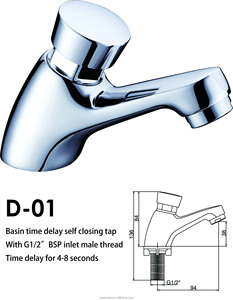 Grifo de flujo temporizado de alta calidad de latón Grifo de cierre automático de retardo de tiempo de montaje en cubierta - Product Image 2