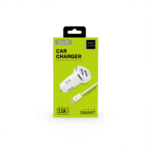 Cargador de coche 3.0A con puerto USB dual y cable para dispositivos móviles - Product Image 2