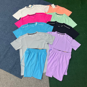 Summer Sports Men's Quick-Dry <b>T</b>-Shirt Sets and Short Sleeve, <b>Track</b> Training, Running, Fitness, Basketball, Marathon - Product Image 1