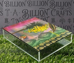 Rectangle Plexi <b>Acrylic</b> Food <b>Storage</b> Box With Floral Printing Clear Organizer For Kitchen Use - Product Image 1