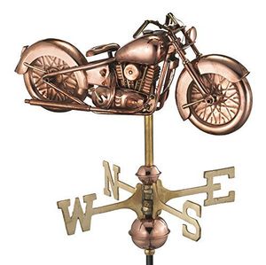 Indicador de Viento para Motocicleta de Cobre, Adorno de Jardín para Exteriores, Estilo Vintage, Acabado Pulido, Resistente a la Intemperie, Instalación con Estaca - Product Image 1