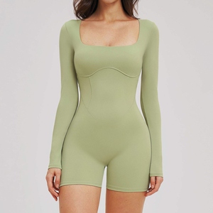 Traje Deportivo Personalizado para Mujer, Ropa Deportiva para Gimnasio, Espalda Descubierta, Cuello Cuadrado, Sin Tirantes, Secado Rápido, Spandex/Nailon, Una Pieza, Yoga - Product Image 4