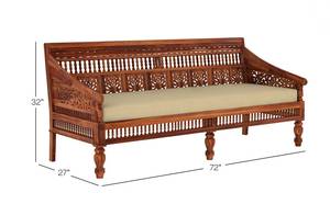 Solid Sheesham Wood 5 Seater <b>Sofa</b> Set Handcrafted Carved Design <b>Foam</b> Fabric Covered Traditional Design for Villa Hotel Use - Product Image 4