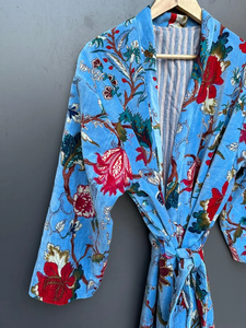 Bata de Kimono con Estampado Digital de Dibujos Animados para Mujer, Suave y Transpirable, 100% Algodón, Camisón de Verano Hecho a Mano, Cuello en V, Cintura Elástica, ODM - Product Image 3