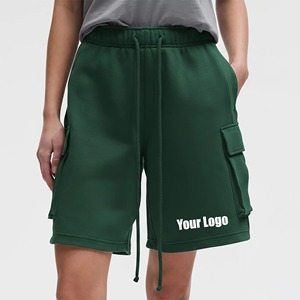 Shorts en molleton de coton uni pour femme, coupe-vent, écologiques, personnalisables, pour fitness, course et entraînement, avec cordon de serrage – Meilleures ventes OEM - Product Image 4