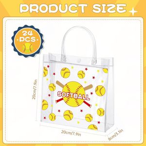 24 Sacchetti Regalo in PVC Trasparente per Softball con Manico 7.9 X 7.9 X 3.1 Pollici, Borse Sportive Riutilizzabili per Tifosi e Allenatori - Product Image 2