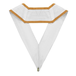 33rd Degree Scottish Rite Collar White Ribbon Gold Bullion Embroidery Masonic Regalia Scottish Rite Accessories Freemason Collar - Product Image 6