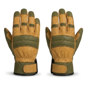 Gants de travail en cuir, texture lisse, antidérapants, avec poignet élastique, gants de sécurité polyvalents - Product Image 5