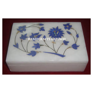 Boîte à bijoux en nacre blanche naturelle, incrustation artisanale, motif floral, surface brillante, pour ranger les colliers, boîte de rangement sécurisée - Product Image 2