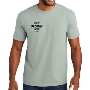 T-shirt décontracté d'été à manches courtes pour homme, 100 % coton biologique, léger, respirant, avec poche, personnalisable en gros - Product Image 1