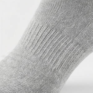 <b>Knee</b> <b>High</b> Cotton <b>Socks</b> Solid Gray Ribbed Knitted Breathable Casual Daily Wear Adult Autumn Standard Thickness - Product Image 5