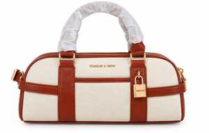Women Luxury PU Leather <b>Handbag</b> Stylish Padlock Bowling Crossbody Bag Two Straps Polyester Lining Trendy <b>Ladies</b> Travel Tote - Product Image 2