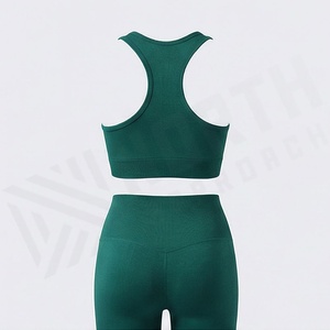 Factory Women Yoga Set Girls Gym Sports Comfortable Bra <b>Leggings</b> High Waisted Ladies Solid <b>Pattern</b> 2 Piece Activewear - Product Image 2