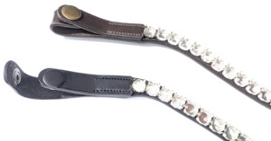 Cabezalera Anatómica Delgada de Cuero Plano con Incrustaciones de Cadena y Cierre de Broches para Bridas Profesionales - Product Image 6