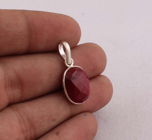 Pendentif ovale en onyx rouge fait main, argent sterling 925, collier vintage bohème en forme de goutte d'eau avec pierre éclatante, fournisseur de bijoux fins - Product Image 6