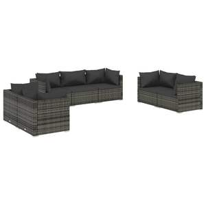Conjunto de Muebles de Jardín de Ratán PE Gris con Acero con Recubrimiento en Polvo, Colección de Muebles Duraderos para Exteriores - Product Image 2
