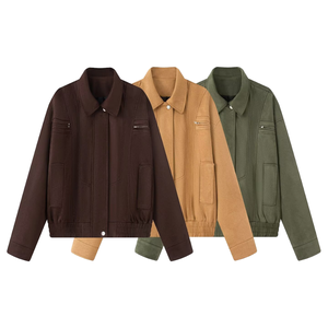 Veste Courte OEM Printemps-Été-Automne 2026 Unie Rétro Haut de Gamme Respirante Écologique à Fermeture Éclair et Manches Longues - Product Image 5