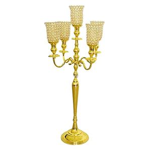 Candelabros de cristal de Metal chapado en oro para boda y decoración de mesa de Navidad candelabro de suelo hecho a mano - Product Image 1