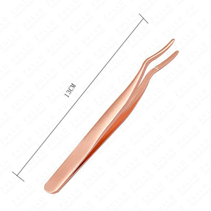 Premium Curved Stainless Steel Eyelash Tweezers with Colorful Tips Volume Lash Applicator <b>Tools</b> for Beauty Professionals - Product Image 6