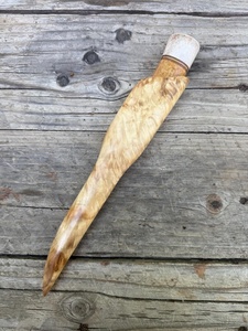 A&M Enterprises Handmade High Quality Fillet <b>Knife</b> Straight Stainless Steel Burl Wood <b>Handle</b> <b>Bone</b> Cap Outdoor Hunting - Product Image 6