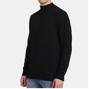 T-shirt Homme Col Montant Manches Longues Oversize en Molleton 100% Coton Respirant Écologique Extensible pour Automne Hiver – Vente en Gros - Product Image 3