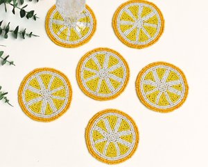 Beaded Butterfly Promotional Coaster Round Drink Mat Custom Logo <b>Table</b> Decor for Events - Product Image 1