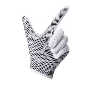 Gants de golf d'hiver personnalisés blancs en cuir véritable souple, protection UV, sangle de poignet réglable, préhension supérieure pour hommes - Product Image 3