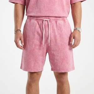 Wholesale Summer Casual Wear New Arrival <b>Men's</b> Short Sleeve T-<b>Shirt</b> Shorts Sets Breathable Polyester/Cotton Solid Color High - Product Image 3