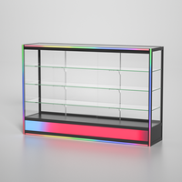 RGB Wasserfließende Licht-Glasvitrine Farbenfrohe Ausstellungsvitrine mit Gehärtetem Aluminiumlegierungsrahmen