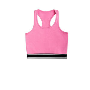 Top Deportivo Corto Personalizado al por Mayor de Alta Calidad para Mujer, Transpirable, de Spandex/Poliéster, Sexy, para Gimnasio, Ropa Deportiva sin Estampado - Product Image 4