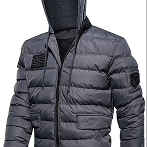 Blouson Bomber matelassé fin personnalisé pour homme, avec fermeture éclair, coupe oversize, effet bulle - Product Image 5