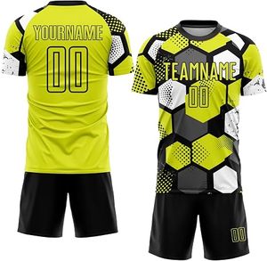 Camisetas de Fútbol Personalizadas para Niños, Hombres, Mujeres y Jóvenes, Camiseta de Fútbol Negra y Aqua con Nombre, Número y Logotipo Impresos - Product Image 3