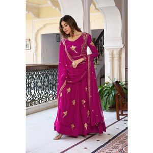 Elegante vestido de noche XL con trabajo de hilo y secuencia para fiestas y ocasiones especiales - Product Image 6