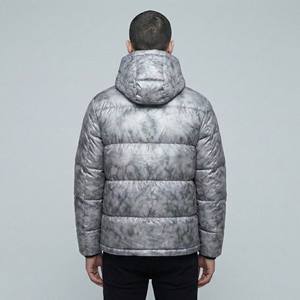 Chaqueta Acolchada Translúcida Informal para Hombre, de Poliéster/Algodón, con Relleno Visible, Cuello Alto, con Capucha, Estilo Urbano, para Otoño - Product Image 2