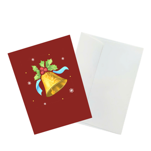 Carte de vœux 3D personnalisée avec motif d'ange et cloche de Noël, faite à la main, thème hiver, vente en gros, fabricant OEM/ODM - Product Image 6