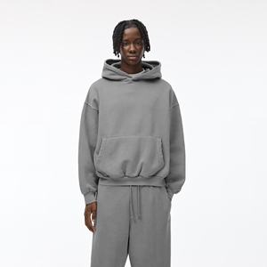 Chándal de lavado ácido para hombre de algodón 100%, conjunto de Jogger transpirable de dos piezas, chándal lavado en la calle con ajuste cómodo - Product Image 2