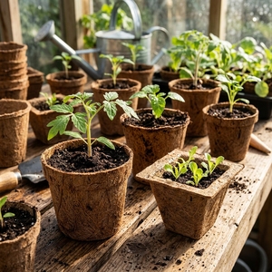 Vaso para Plántulas de Coco de 2 Pulgadas - Vaso de Fibra de Coco Ecológico, Ligero y con Alta Retención de Agua para Flores - Product Image 2