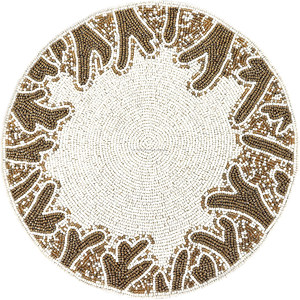 High Quality Handcrafted Circular Shaped Decorative Glass <b>Beads</b> Unique 3D Logo Pad Budget-Friendly Table <b>Placemat</b> - Product Image 1