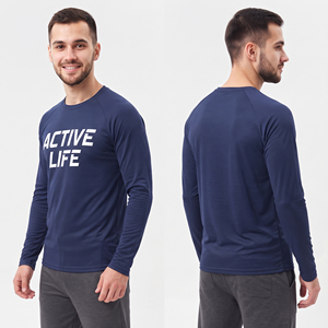 Nouvel Arrivage 2026 T-shirt de Yoga Imprimé pour Homme 100% Polyester Spandex, T-shirt d'Entraînement Séchage Rapide, T-shirt Décontracté à Manches Longues pour Homme - Product Image 1