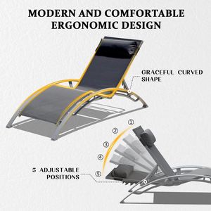 Set di 3 sedie a sdraio grigio scuro per piscina, include 2 lettini e 1 tavolino per prendere il sole - Product Image 6